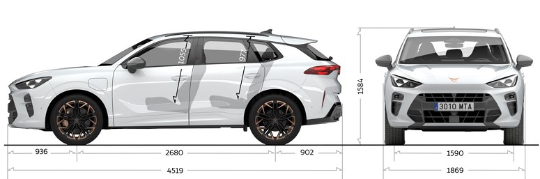 Cupra Terramar - rozmery