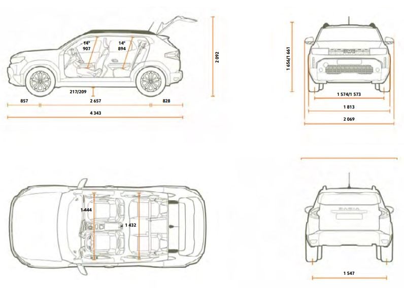 Dacia Duster (2024) - rozmery