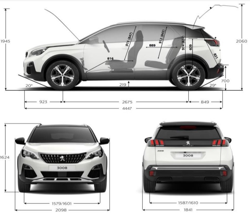 Peugeot 3008 (2020) - rozmery