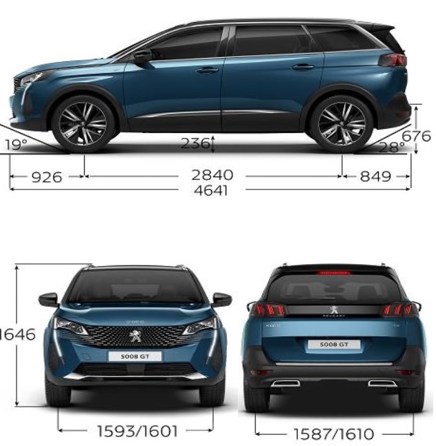 Peugeot 5008 - Rozmery