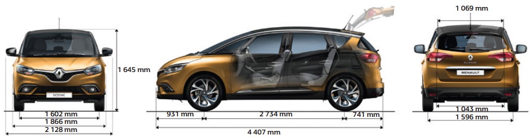 Renault Scenic IV - rozmery